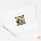 Honden spelen vierkante sticker (Envelop)