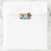 Honden spetteren ronde sticker (Tas)
