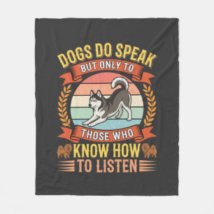 Honden Spreken Echt Vintage Hond Liefhebber Citaat Fleece Deken