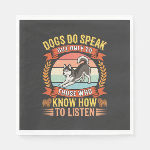 Honden Spreken Echt Vintage Hond Liefhebber Citaat Servet