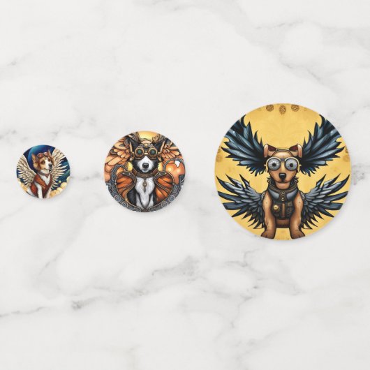 Honden Steampunk met vleugels Confetti (Voorkanten)