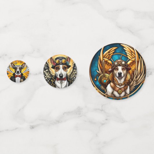 Honden Steampunk met vleugels Confetti (Achterkanten)