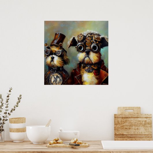 Honden Steampunk Poster (Keuken)