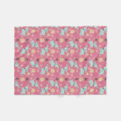 Honden, sterren en bloemen fleece deken (Voorkant (Horizontaal))