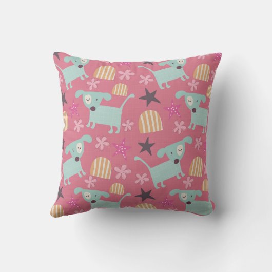 Honden, sterren en bloemen kussen (Achterkant)