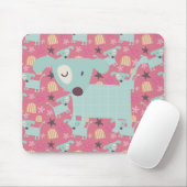 Honden, sterren en bloemen muismat (Met muis)