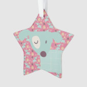 Honden, sterren en bloemen ornament (voorkant)