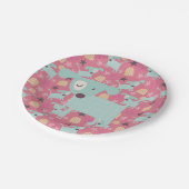 Honden, sterren en bloemen papieren bordje (Gekanteld)