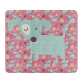 Honden, sterren en bloemen snijplank (Voorkant)