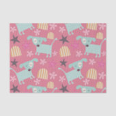 Honden, sterren en bloemen tissuepapier (Voorkant)