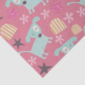 Honden, sterren en bloemen tissuepapier (Detail)