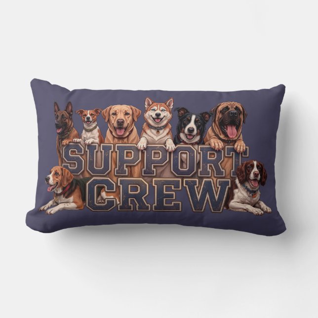 Honden Steun Team Multi Ras Eigenaar Blauwe Hond L Kussen (Voorkant)