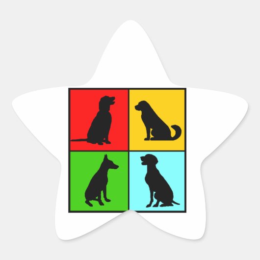 Honden stijlen ster sticker (Voorkant)