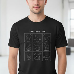 Honden Taal Lichaamstoon Grafiek Minimalistische L T-shirt