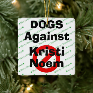 Honden Tegen Kristi Noem Keramische Sierhangers Keramisch Ornament