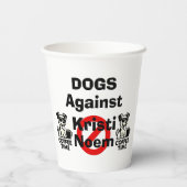 Honden Tegen Kristi Noem Papieren Beker (Achterkant)