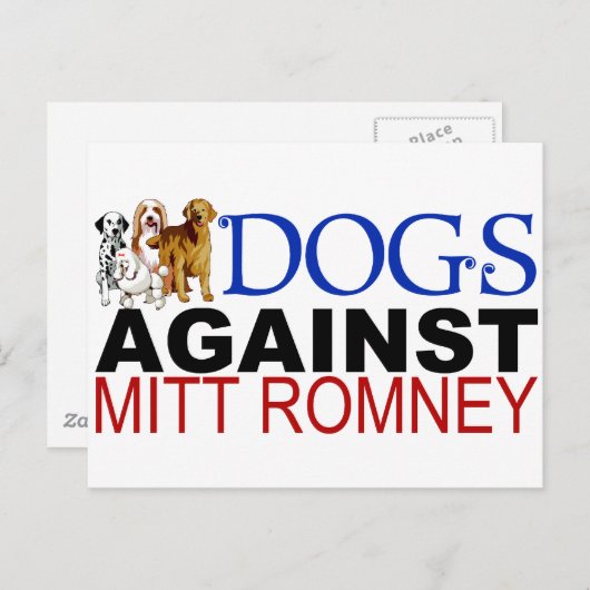 Honden tegen Mitt Romney Briefkaart (Voorkant / Achterkant)