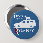 Honden tegen Mitt Romney.png Ronde Button 4,0 Cm (Voorkant /achterkant)
