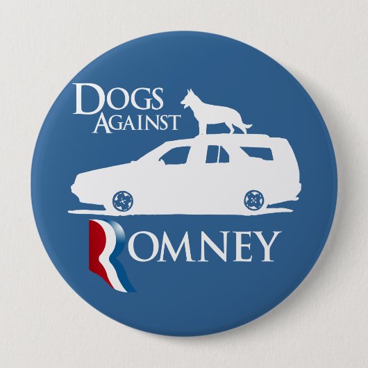 Honden tegen Mitt Romney.png Ronde Button 4,0 Cm (Voorkant)