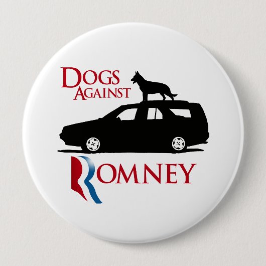 Honden tegen Romney -.png Ronde Button 4,0 Cm (Voorkant)