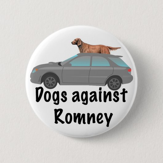 Honden tegen Romney Ronde Button 5,7 Cm (Voorkant)