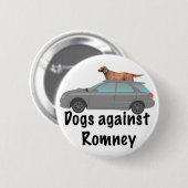 Honden tegen Romney Ronde Button 5,7 Cm (Voorkant /achterkant)