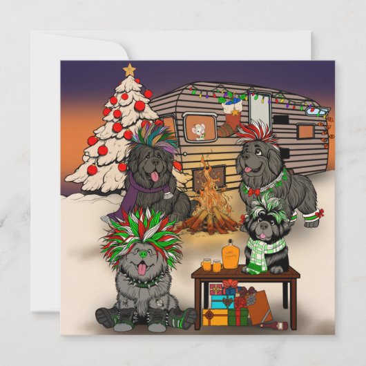 Honden Trailer Park Feestdagenkaart (Voorkant)