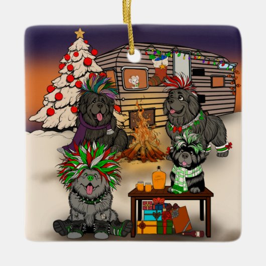 Honden Trailer Park Keramisch Ornament (Voorkant)