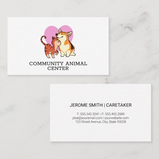 Honden trainer | Dieren centrum | Huisdier liefheb Visitekaartje (Voorkant / Achterkant)