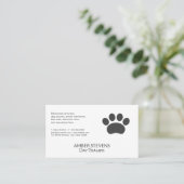 Honden trainer | Oppasser | Pootafdruk Visitekaartje (Staand voorkant)