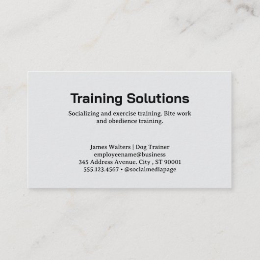 Honden training visitekaartje (Achterkant)