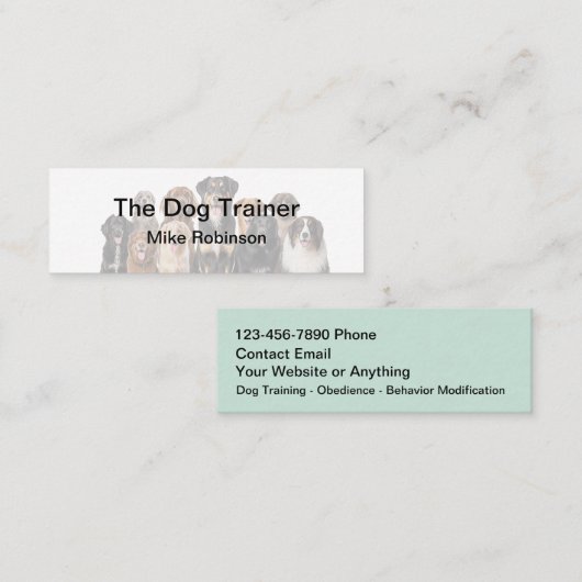 Honden Trainings Zakelijke Kaarten Mini Visitekaartje (Voorkant / Achterkant)