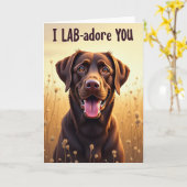 Honden Trouw Vaderdag Kaart (Gele Bloem)
