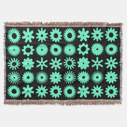 Honden - Turquoise op Black Deken (Voorkant)