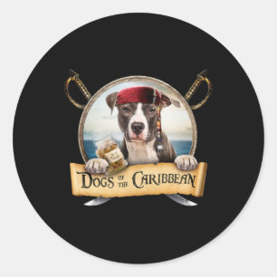 Honden uit het Caribisch gebied - Cute Staffordshi Ronde Sticker