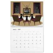 Honden uit het midden van de eeuw kijken tv kalender (Mar 2027)