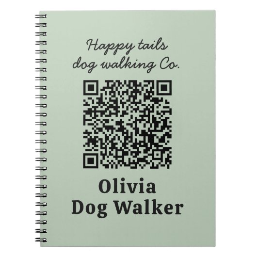 Honden uitlaat QR-code zakelijk merk Drawstring Ba Notitieboek (Voorkant)