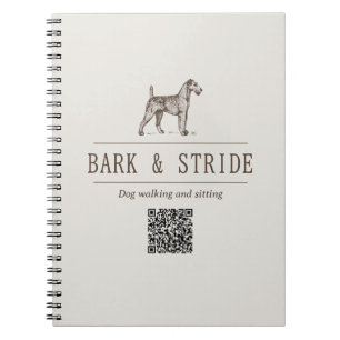 Honden uitlaat QR-code zakelijk merk drawstring Notitieboek