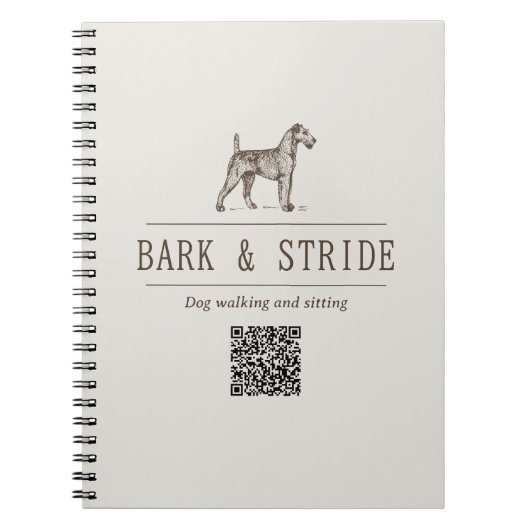 Honden uitlaat QR-code zakelijk merk drawstring Notitieboek (Voorkant)