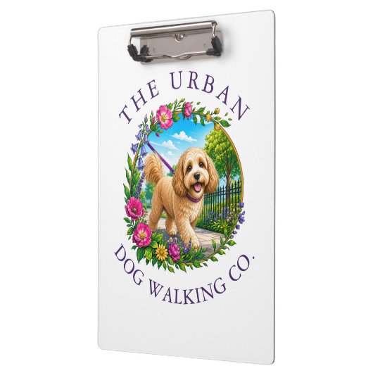 Honden Uitlaat Trainer Cockapoo Logo Klembord (Links)