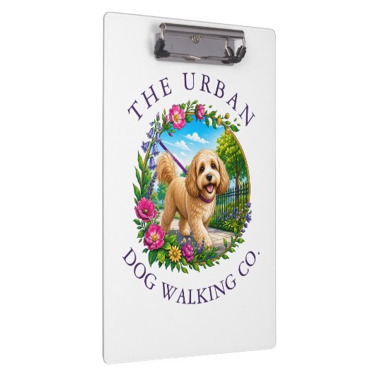 Honden Uitlaat Trainer Cockapoo Logo Klembord (Rechts)