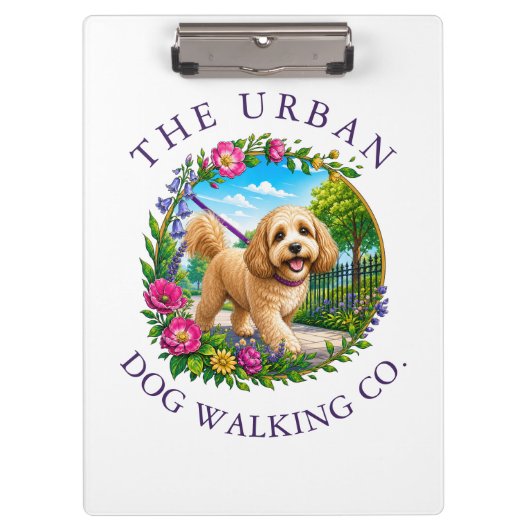 Honden Uitlaat Trainer Cockapoo Logo Klembord (Voorkant)