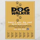 Honden uitlaten aangepaste promotionele tear-sheet flyer (Voorkant)