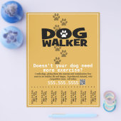 Honden uitlaten aangepaste promotionele tear-sheet flyer (Enkel)