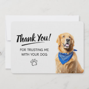 Honden uitlaten en huisdieren oppassen bedankkaart