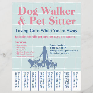 Honden uitlaten Flyer Aangepaste huisdier oppask