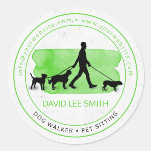 Honden uitlaten / huisdierverzorging ronde sticker