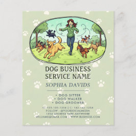 Honden Uitlaten Oppassen op Huisdieren Aangepast Flyer