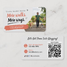 Honden Uitlaten Pet Sitten met QR-code Visitekaart