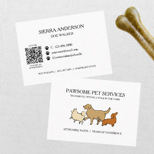 Honden Uitlaten Pet Sitting QR Code Visitekaartje